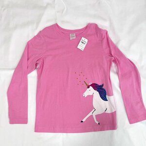 NWT Hanna Andersson Size 10 | Pink Organic Cotton | Graphic Long Sleeve Tee